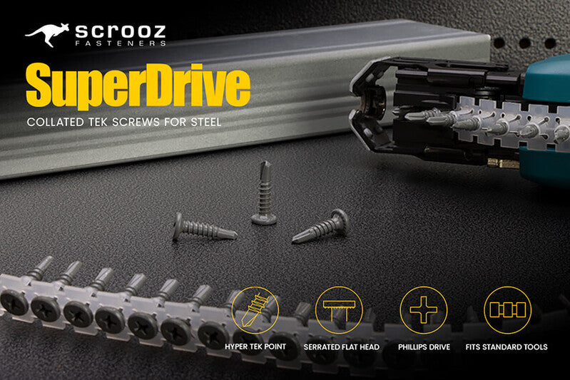 Collated Superdrive Tek Screws 10g x 20mm Carton 6000