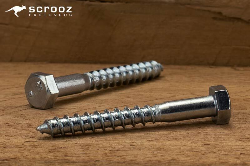 6mm x 50mm Coach Screws Zinc Plated Grab pack 20