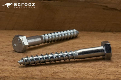 8mm x 30mm Coach Screws Zinc Plated Trade CTN 200