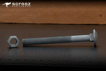 M10 x 150mm Coach Bolts GAL Trade Box of 25