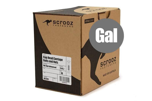 M16 x 240mm coach bolts gal trade box of 10