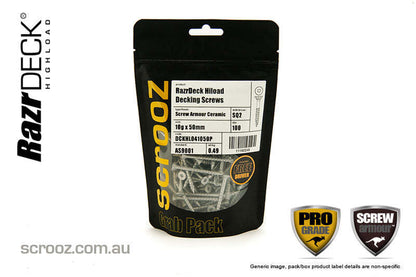 10g x 50mm HighLoad Decking Screws pack 100