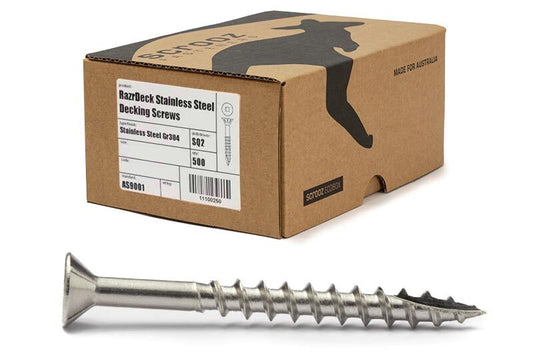 12g x 65mm 304 Stainless Decking Screws box 500
