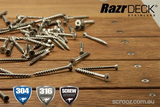 8g x 50mm 304 TrimHead Decking Screws pack 100