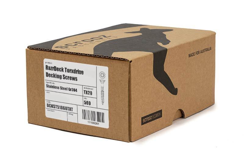 10g x 60mm 304 Torx Drive Decking Screws box 500