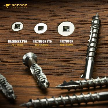 7g x 55mm Razr 304Gr Pro Decking Screws pack 100