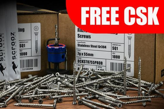 7g x 55mm Razr Pro Decking Screws 2000pc Bundle