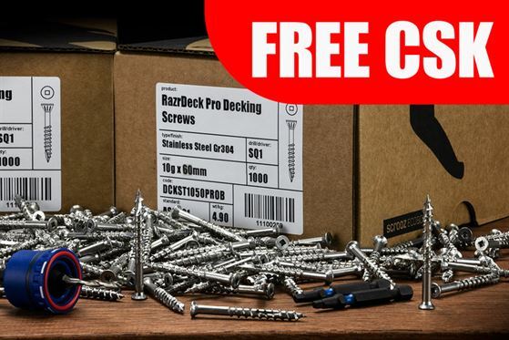 10g x 65mm Razr Pro Decking Screws 2000pc Bundle
