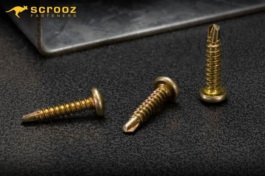 8g x 12mm Panhead Metal Tech Gold Zinc Pack 100