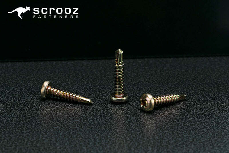 8g x 12mm Panhead Metal Tech Gold Zinc Pack 100