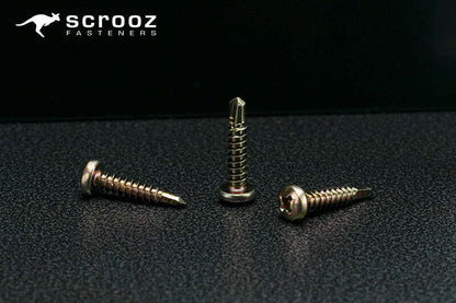 8g x 12mm Panhead Metal Tech Gold Zinc Pack 100