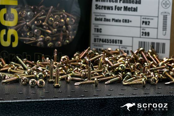 8g x 12mm Panhead Metal Tech Gold Zinc Pack 100
