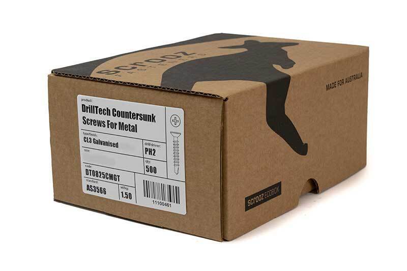 8g x 75mm Metal Tech CSK Galv box 500