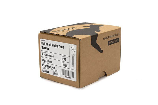 10g x 16mm Flat Head Metal Tech Gal Box 1000