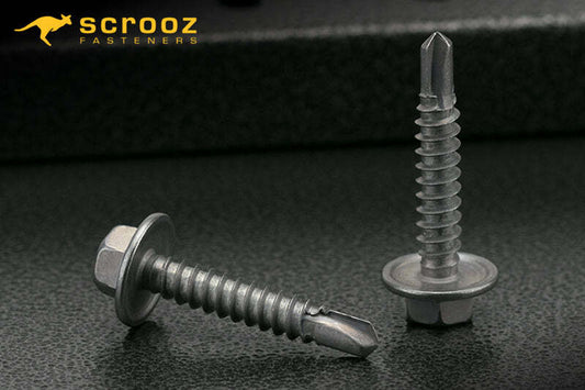 12g x 45mm Hex Metal Tech Screws CL4 pack 50