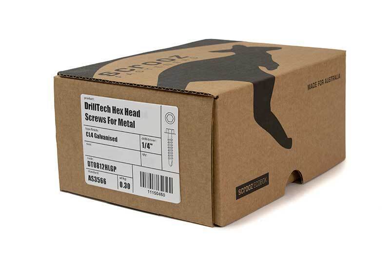 12g x 45mm Hex Metal Tech Screws CL4 box 250