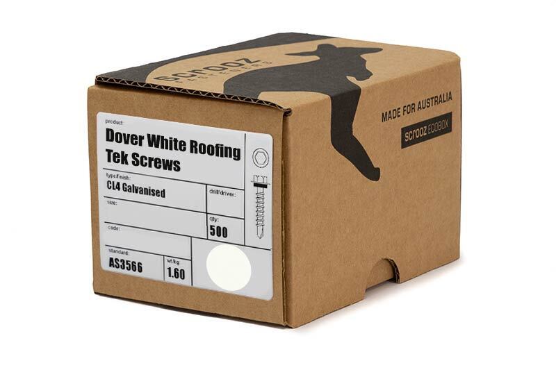Dover White 10g x 16mm Roof Tek Screw C5 Box 500