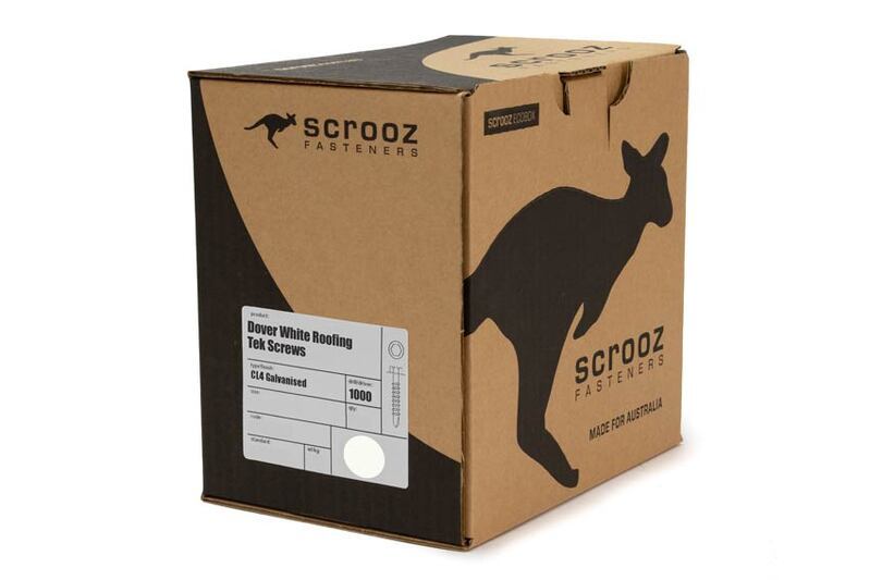 Dover White 14g x 55mm Roof Tek Screw C5 Box 500