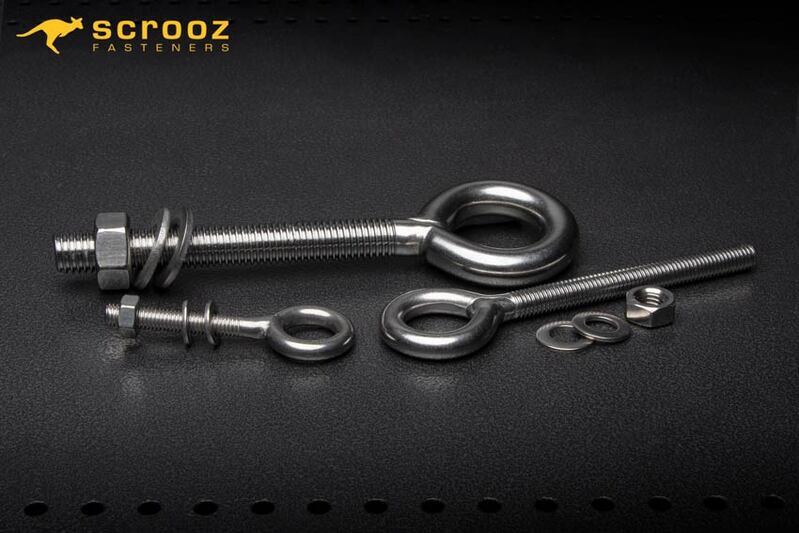 M8 x 130mm Eye Bolt Kit 304 Stainless QTY 1
