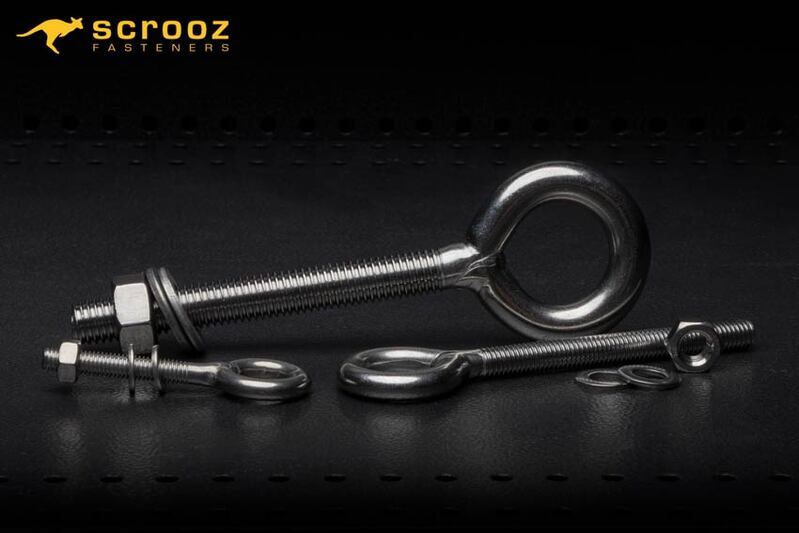 M8 x 130mm Eye Bolt Kit 304 Stainless QTY 1