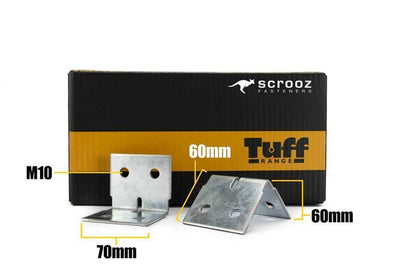 HD Angle Brkt Gal M10 - 60x60x70 x 3mm Box 50