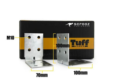 HD Angle Brkt Gal M10 - 100x100x70 x 3mm Box 25