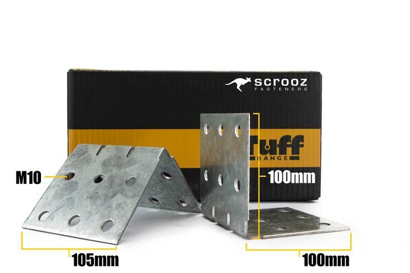 HD Angle Brkt Gal M10 - 100x100x105 x 3mm Box 25