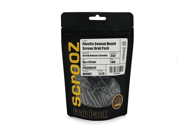 8g x 32mm FibreFix Cement Board Screws pack 100