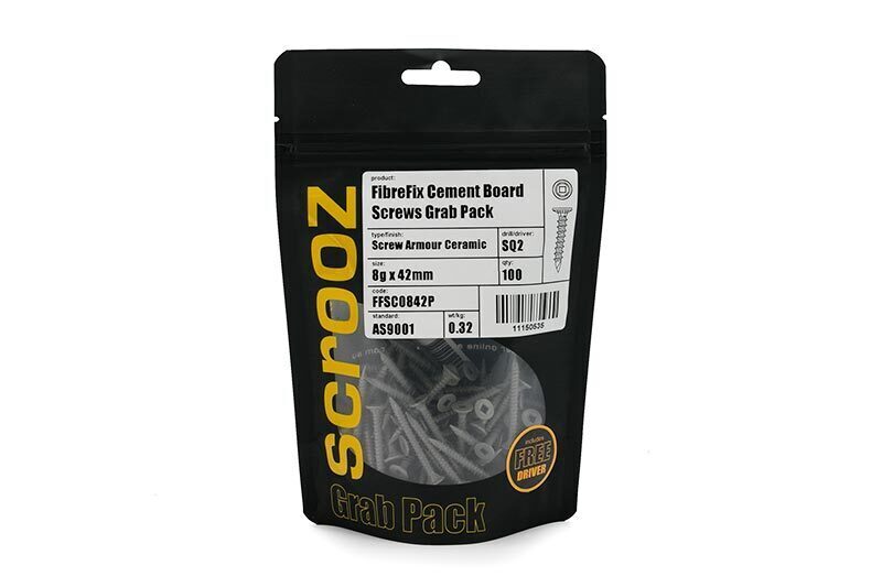 8g x 42mm FibreFix Cement Board Screws pack 100