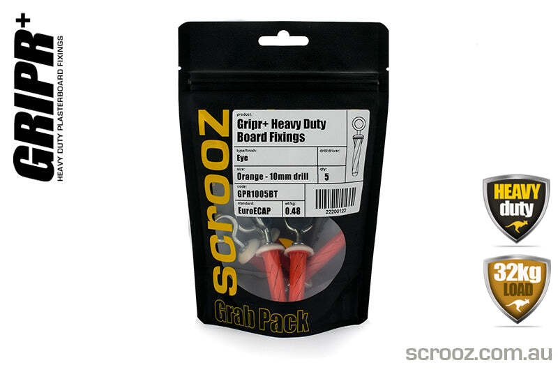 Gripr plasterboard fixings orange eye grab pack 5