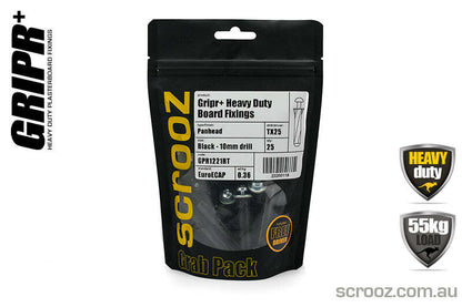 Gripr plasterboard fixings black pan pack 25