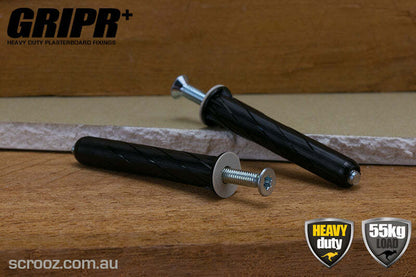 Gripr plasterboard fixings black csk box of 100