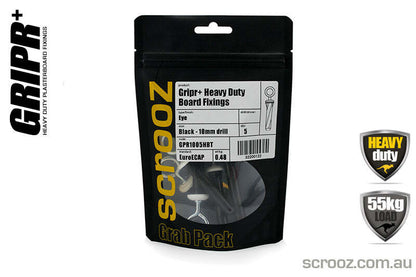 Gripr plasterboard fixings black eye pack of 5