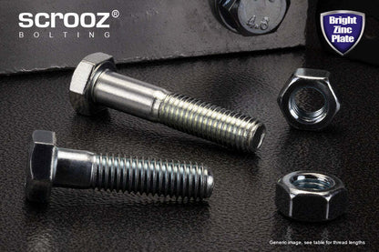 M6 x 40mm Hex Bolts & Nuts BZP Box of 100