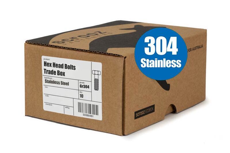 M20 x 190mm Hex Bolts Stainless 304 Box 10