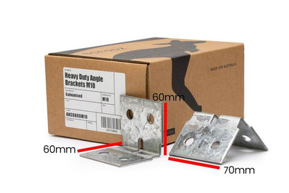 HD Angle Bracket Galv M10 - 60 x 60 x 70 CTN 100