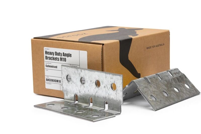 HD Angle Bracket Galv M10 - 60 x 60 x 140 Box 25