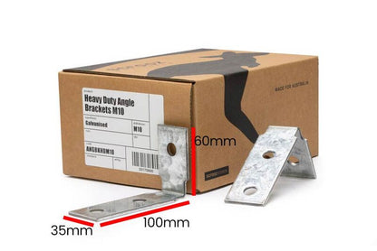 HD Angle Bracket Galv M10 - 60 x 100 x 35 CTN 100