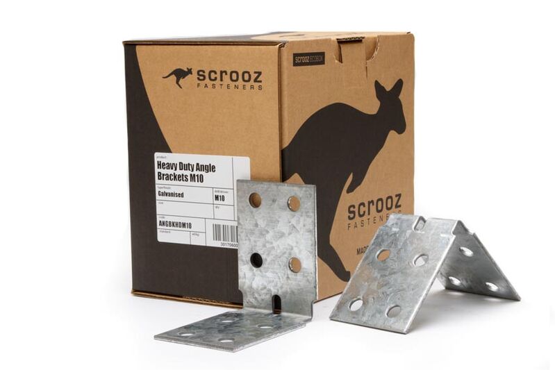 HD Angle Bracket Galv M10 - 100 x 100 x 70 Box 25