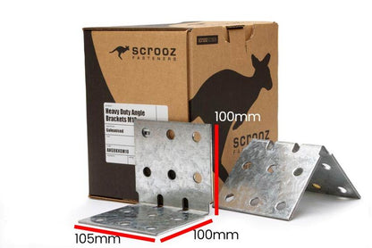HD Angle Bracket Galv M10 - 100 x 100 x 105 Box 25
