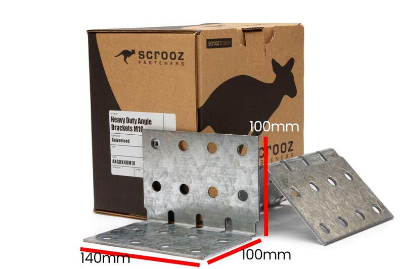 HD Angle Bracket Galv M10 - 100 x 100 x 140 CTN 40