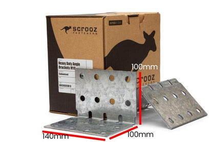 HD Angle Bracket Galv M10 - 100 x 100 x 140 CTN 40