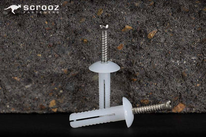 Knock in plugs mushroom 6 x 50mm grab pack 20