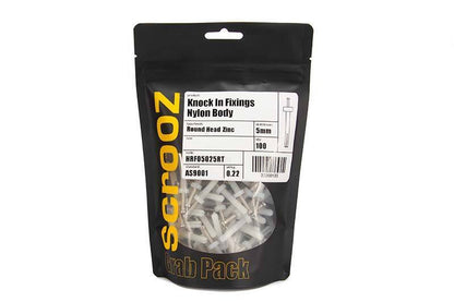 Knock in plugs roundhead 6 x 50mm grab pack 20