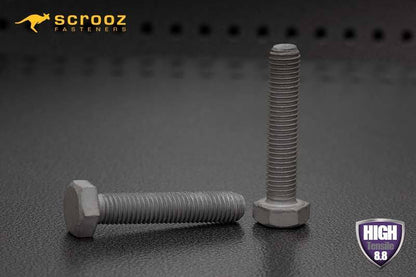 M10 x 100mm Hex Bolts Full Thread GAL Box 50