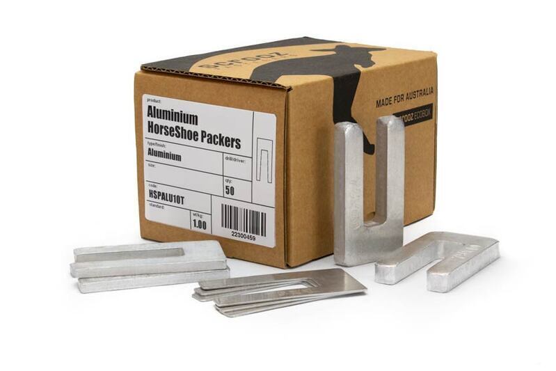 Aluminium Horseshoe Packers 1mm x 90mm Box 50