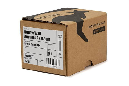 Hollow Wall Anchors 4 x (4-9) x 41mm trade box 100