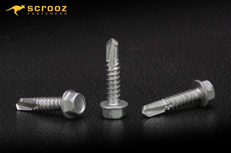 12g x 25mm Hex Tek Screws Bi-Metal 304 Box 250