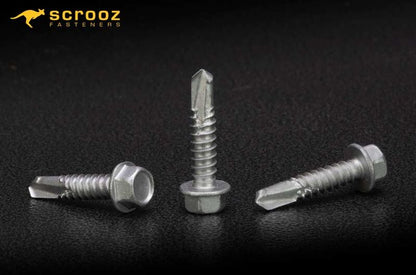 14g x 35mm Hex Tek Screws Bi-Metal 304 CTN 1000