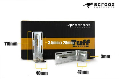 Internal Wall Brackets 110x45x40 3mm Box 100